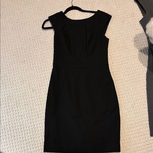 The Limited Black Cap-Sleeve Midi Sheath Dress